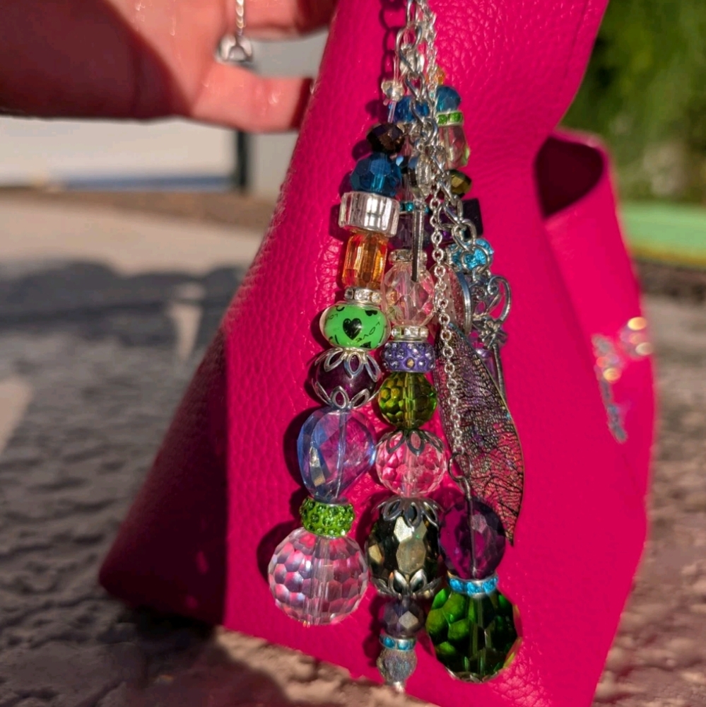 ORIGINAL handbag jewelry bag charm custom keychain purse bling MK, DB Hangtag